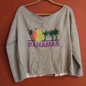 off the shoulder sweatshirt 80s